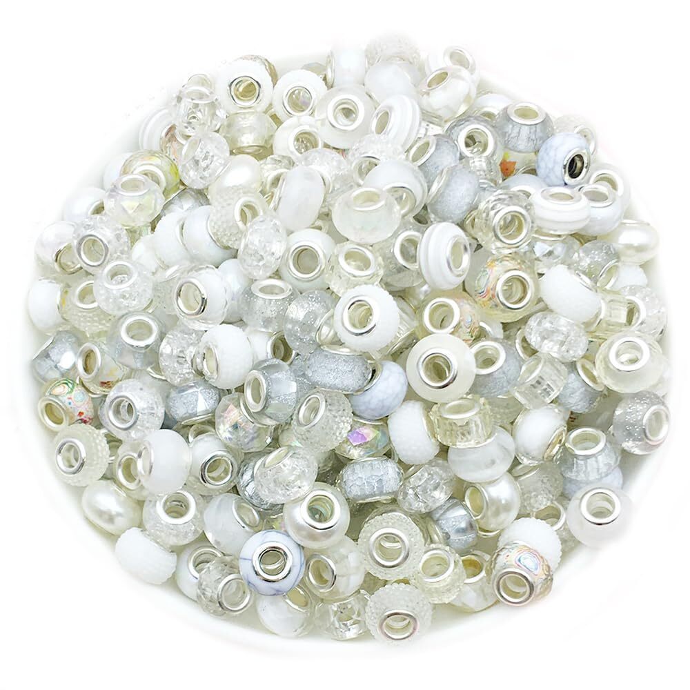 5725 40pcs Resin white macroporous bead set series Pendant Jewelry Making